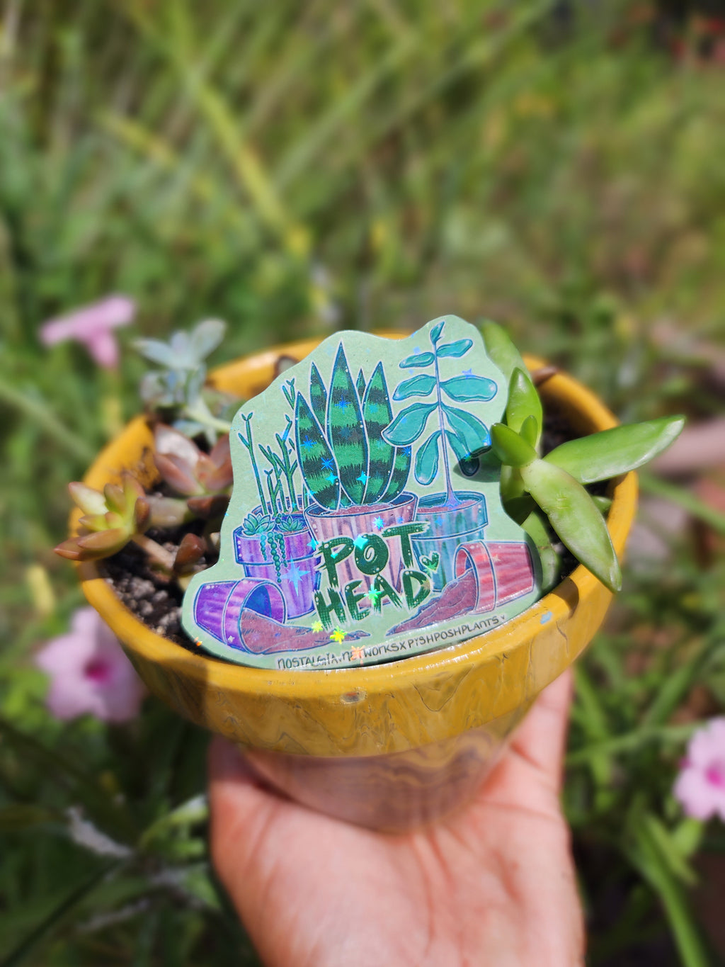 Pot Head Sticker by Nostalgia.Networks